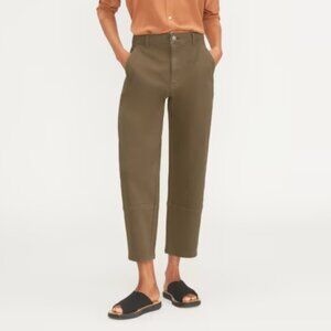 Everlane, The Utility Barrel Pant, 'Dark Moss' Olive Army Green,